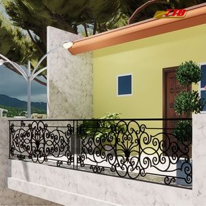 Chất lượng tuyệt vời hiện đại sang trọng wrought sắt ban công Patio đồ nội thất đu nhà máy giá Việt Nam lan can tay vịn - Product Image 5