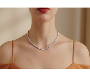 สร้อยคอเทนนิสเพชรสวยงาม ระยิบระยับและหรูหรา เหมาะสำหรับงานแต่งงาน งานปาร์ตี้ วันเดทสุดโรแมนติก หรือสวมใส่ในชีวิตประจำวัน - Product Image 5