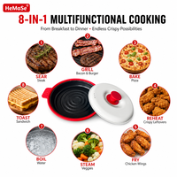 Plaque de cuisson micro-ondes en silicone avec grille, accessoires de cuisine pour réchauffer rapidement les aliments