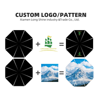 Parapluie portable pliable en trois sections LS avec protection solaire UPF50, personnalisable avec logos d'entreprise/personnels, pour adultes, tube en fer, pongé 280T