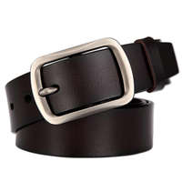 Ceinture pour homme neuve d'usine avec boucle ardillon en cuir PU doré, ceinture en cuir de vachette pour jeans, conception personnalisée OEM