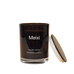 Frascos de <span class=keywords><strong>vidrio</strong></span> para velas de 10.5 oz con pulverización interna visible <span class=keywords><strong>en</strong></span> negro/blanco -- Observa la cera y la llama ardiendo - Product Image 1