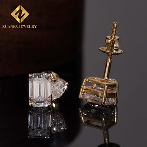 Pendientes de Oro 10K con Diamantes Cultivados en Laboratorio NGIC VVS, Cierre de Rosca, Engaste de Garra, Joyería de Declaración para Mujer, ¡Gran Oferta! - Product Image 5