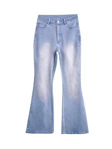 Vintage American Style Mid-<b>waist</b> Flared <b>Jeans</b> Slimming Smoothing Women's <b>Elastic</b> Denim Trousers Fashionable Retro Leggings - Product Image 2