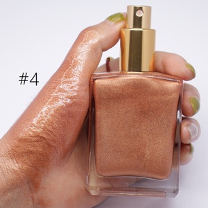 MLM Private Label Custom Scent 100ml Shimmer Body Oil Cylinder Gold Cap Long Lasting Glow smooth <b>texture</b> lightweight oil - Product Image 5