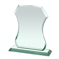 Trophée en verre cristal de jade blanc Pujiang avec logo personnalisé imprimé UV et gravure pour événements