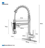 Robinet mitigeur de cuisine moderne en laiton, 3 voies, multifonction, thermostatique, mitigeur, sans contact, salle de bain, hôpital