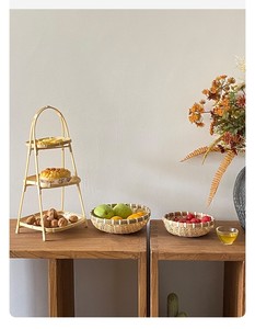 Vente chaude Meubles De Cuisine <span class=keywords><strong>Panier</strong></span> De Rangement Bambou Osier Plateau Plateau Collations Et Noix Alimentaire Oeuf Fruits Pain Paniers Tissés Boîte - Product Image 4