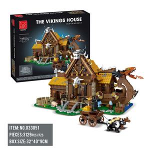 Mork 033051 Maison Viking Médiévale 3129 Pièces Édition Éclairage Micro Mini Blocs de Construction Jouet DIY - Product Image 5