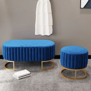 Tabouret <span class=keywords><strong>de</strong></span> <span class=keywords><strong>lit</strong></span> repose-pieds, pied en métal, <span class=keywords><strong>rose</strong></span> foncé, haute qualité, 1 pièce - Product Image 4