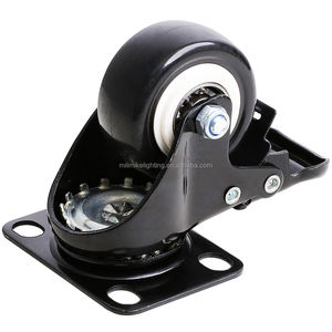 Accesorios de caja de vuelo personalizados ruedas de esquina vintage negras freno doble rodamiento de acero ruedas de PVC Carro de 2 pulgadas - Product Image 1