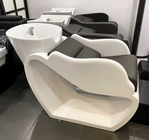 Lit de lavage semi-allongé pour salon de coiffure, avec fonction de rinçage et de massage, en fibre de verre, modèle Internet Hamous - Product Image 5