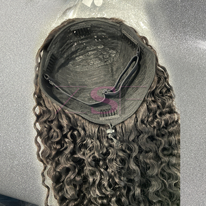 U Phần V Phần Tóc Giả Tóc Giả Tóc Con Người Pixie Xoăn Không Có Ren Tóc Giả Nguyên Trinh Nữ Việt Tóc Máy Làm Màu Tóc Giả Cho Phụ Nữ Da Đen - Product Image 4