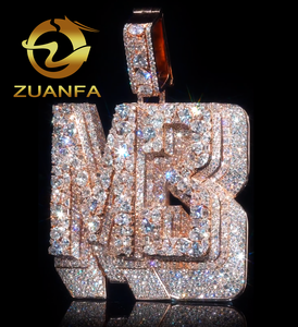 हिप हॉप गहने मोइससानाइट चेन पेलेंट मिश्रण आकार मोइससानाइट 925 चांदी के बाहर अक्षर पेलेंट पास डायमंड टेस्टर - Product Image 2