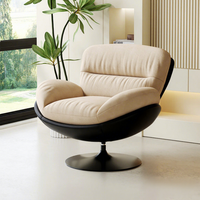 Sofá de Lujo Giratorio 360°, Sillón de Tela y Metal Estilo Nórdico para Hotel, Sofá Moderno, Conjunto de Muebles para Sala de Estar