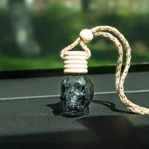 8ml degrade siyah kafatası bir ahşap araba hava spreyi parfüm temizle cam dağıtıcı şişe hava spreyi ahşap araba için