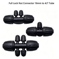Raccord réducteur 4 voies 16 mm avec connecteur en T à écrou de blocage 47 mm, adaptateur de vanne pour système d'irrigation goutte à goutte