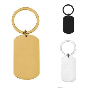 Promotional <b>Metal</b> Blank Rectangular Keychain Custom Stainless Steel Laser Engraving Personalized Text Name Dog QR Code <b>Key</b> <b>Chain</b> - Product Image 3