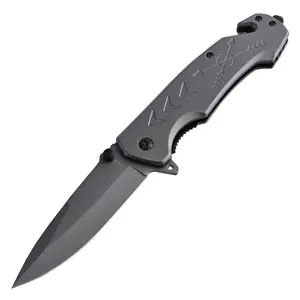 Titânio profissional revestido Folding Camping Tactical Survival Pocket Knife Com Punho De Aço Inoxidável