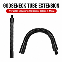 Tube d'extension flexible personnalisé en métal noir, flexible et pliable, avec connecteurs filetés sur mesure pour support de bureau