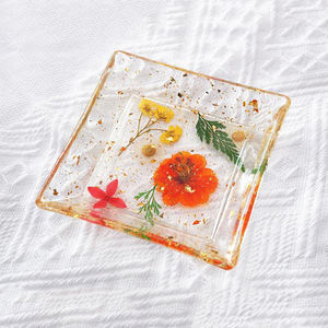 YS 3D diamant amour coeur plaque résine moules pour bricolage artisanat carré plat assiette cendrier bol plâtre moule décoration Art fournitures - Product Image 5