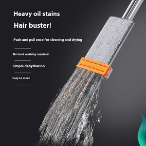 Dual-Sử Dụng Lau Phẳng Thép Không Gỉ Làm Sạch Xử Lý Phong Cách Mới Lười Biếng Susan Cho Ướt Khô Làm Sạch Hộ Gia Đình Sàn Gỗ Gạch Lau Nhà - Product Image 3