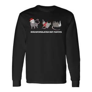 Camiseta de manga larga Overstimulated But Festive Possum Christmas - Product Image 1