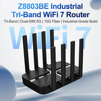 Router WiFi 4T4R, MU-MIMO WiFi 5G jaringan openwht tri-band Modem kartu Sim 5g WIFI7 Lte Mesh Router Wi-fi