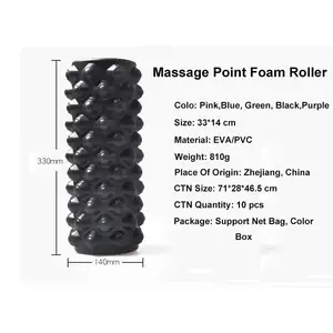 Environmental Custom Print Fitness Pilates Home Use 33cm Eva Massager Yoga Foam Roller With Storage