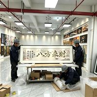 Peinture décorative LED en gros, décoration murale de calligraphie traditionnelle chinoise, peinture sur toile rétroéclairée pour hôtel