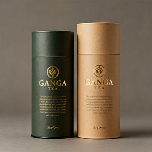 Custom Gold Foil Round Tube Box Biodegradable CMYK Craft for Black <strong>Tea</strong> Leaf <strong>Tea</strong> Flower <strong>Tea</strong> Organic Food <strong>Packaging</strong> Paper Tube - Product Image 1