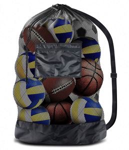 Sac de sport extra large en maille pour ballons de football, robuste, avec cordon de serrage, idéal pour le basketball et le transport d'équipements d'équipe - Échantillon gratuit - Product Image 1