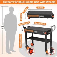 Chariot de gril pliant extérieur portable avec support de 17 \ "22 \" pour accessoires de barbecue Blackstone Griddle