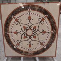 Mosaïque de marbre personnalisée pour hôtel, motif floral, design de mosaïque à jet d'eau, carrelage de sol pour hall d'hôtel, mosaïque à jet d'eau