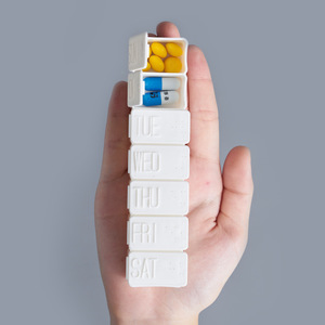 Pillbox 7 Compartment <b>White</b> Moisture Proof Airtight For Home Travel Elderly Use - Product Image 3