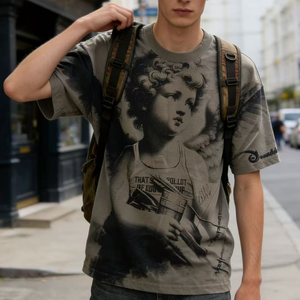 T-<span class=keywords><strong>shirt</strong></span> décontracté et confortable pour homme, style minimaliste, idéal pour la maison, avec motif 'THAT'S a T Shirts AWFUL alaCS' et 'COUCH', 'Man COUGH Boy SYRUP' - Product Image 3