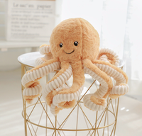 Peluche de poulpe douce et moelleuse, jouet animal marin en peluche bleu, violet, rose, orange