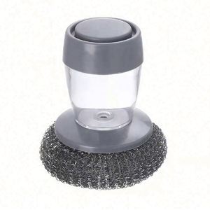 Automatic Iquid Dispenser Cleaner Palm Brush Handle <b>Sponge</b> Removable Brush Kitchen Dishwashing Brush With Soap Dispenser - Product Image 1