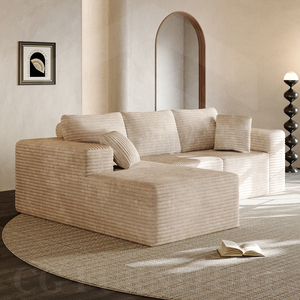 Hiện đại l-hình dạng sofa cắt thoải mái vải to sợi Fluffy vuông chân không nén thoải mái đồ nội thất phòng khách nén ghế - Product Image 6