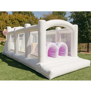 Большая Коммерческая комбинированная надувная полоса препятствий с горкой для детей, взрослых, надувной замок, полоса препятствий на открытом воздухе - Product Image 3