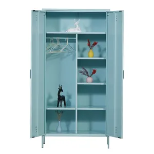 2 door clothing steel locker/wardrobe metal locker style storage cabinet