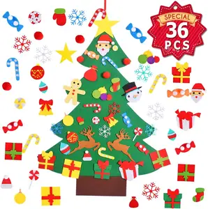 36PCS Ornaments DIY Home Decoration ChristmasステッカーFelt Christmas Tree Set