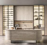 Meuble de cuisine en bois massif avec finition mélamine, style minimaliste personnalisé, installation facile, pour maison résidentielle
