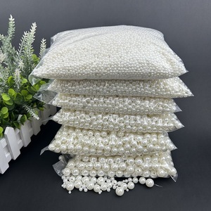 خرز لؤلؤي من البلاستيك ABS مع ثقب، خرز لؤلؤي دائري فضفاض لصناعة المجوهرات وإكسسوارات الحرف اليدوية - Product Image 3