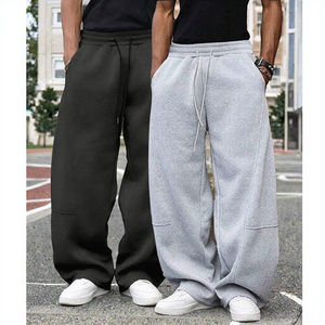 Pantaloni da Jogger <span class=keywords><strong>in</strong></span> velluto a coste oversize neri all'ingrosso da uomo lavati Streetwear <span class=keywords><strong>con</strong></span> coulisse <span class=keywords><strong>elastico</strong></span> <span class=keywords><strong>in</strong></span> <span class=keywords><strong>vita</strong></span> pantaloni alla moda - Product Image 2