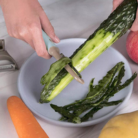 3-delige multifunctionele roestvrijstalen handmatige keuken schilset voor het schillen van fruit, groenten, gember, aardappel en handmatig fruit.