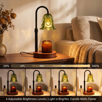 Flammenlose Elektrische Kerzenwärmer-Lampe mit Glockenblumenförmigem Lampenschirm & 4 Dimmstufen für Glaskerzen
