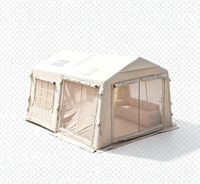 Tenda Udara Tiup OEM 12.8 - Beige Tahan Air Langsung dari Pabrik Portabel untuk Luar Ruangan 420D Oxford Empat Musim Dua Kamar Tidur