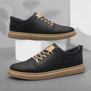 Zapatillas Deportivas Casuales de Primavera y Otoño con Cordones y Punta Redonda para Hombre, Transpirables, Resistentes al Desgaste, de Cuero, Combinables con Todo - Product Image 3