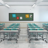 Meubles de classe réglables, bureau et chaise d'école, bureau double pour étudiants, bureau d'école en acier et en bois